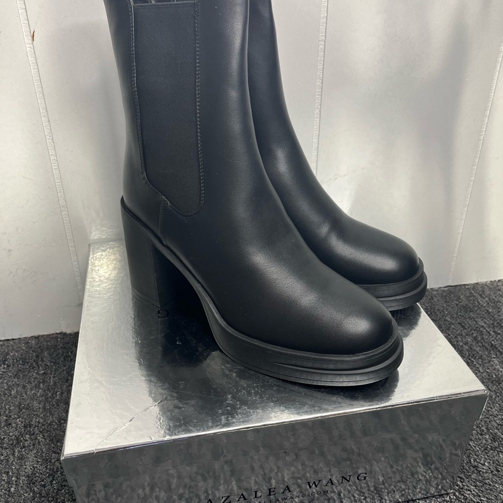 Azalea Wang Black Heeled Boots for Women